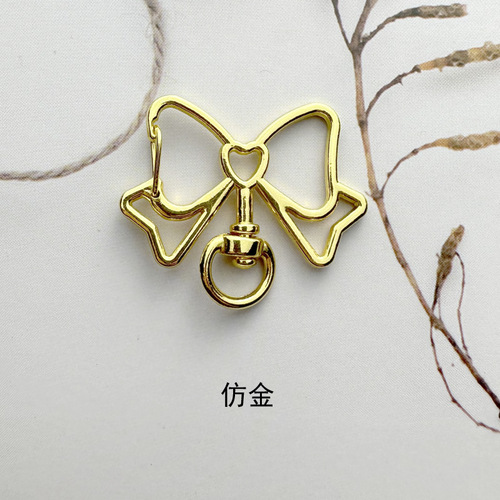 Bow rotating metal keychain electroplating process color-preserving handmade pendant accessories accessories
