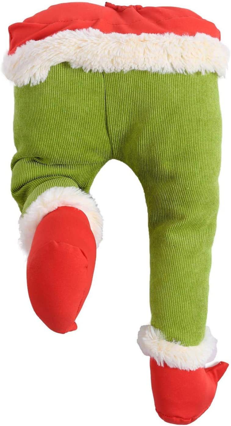 Ev ve Bahçe Haobei Noel tatili süsleri Grinch yeşil protez bacaklar ağaç süsleri Noel Baba elf bacakları Noel_voghion.com