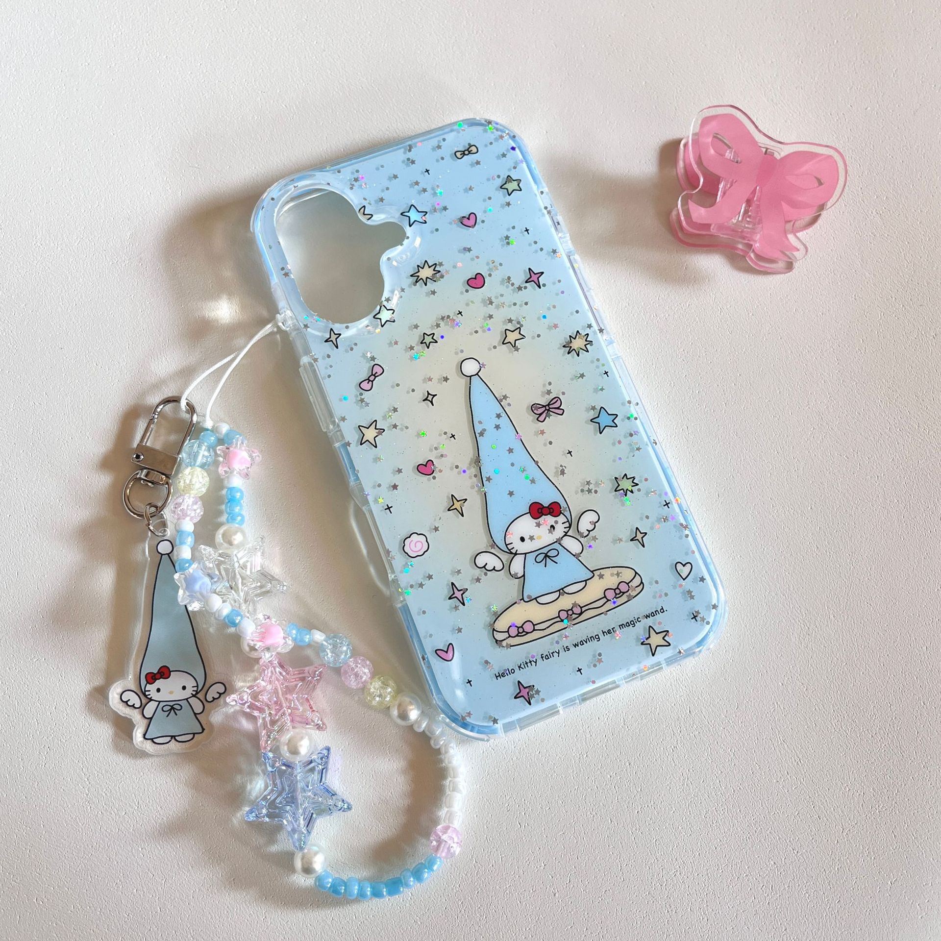 Nicho azul pequeña estrella fresca KT gato para Apple 15/16 funda para teléfono móvil cadena 14Pro 16PM nueva 13 mujer