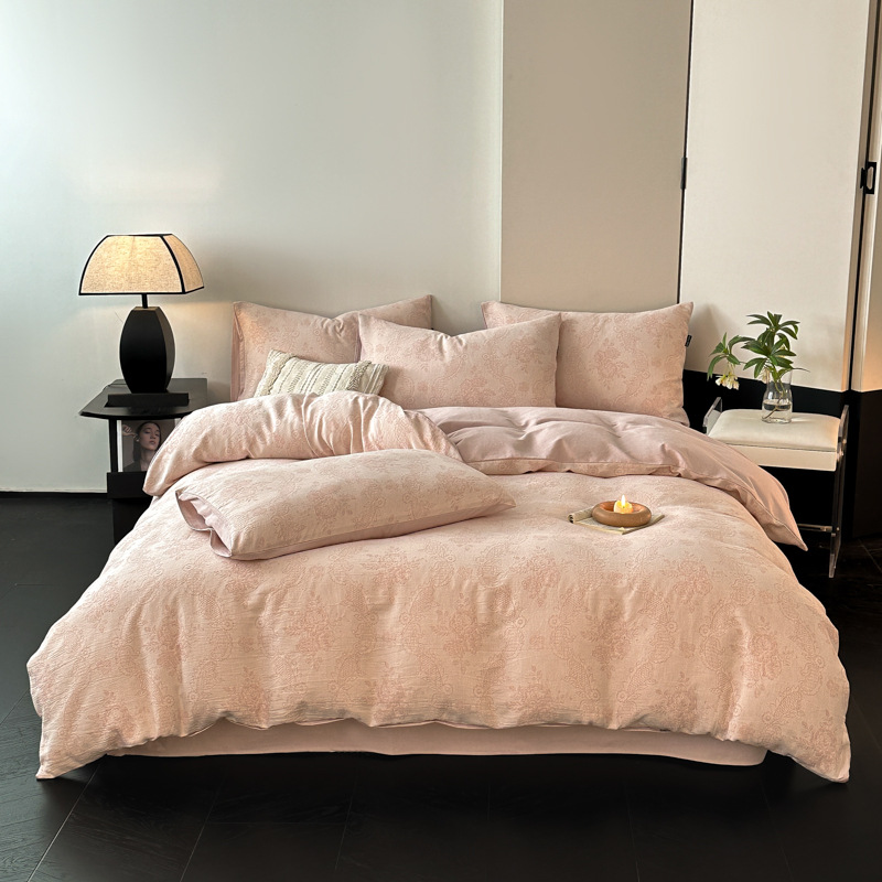 Una clase de madres y bebés de algodón molido cuatro piezas Nantong ropa de cama textil de algodón sábanas de cama cuatro piezas