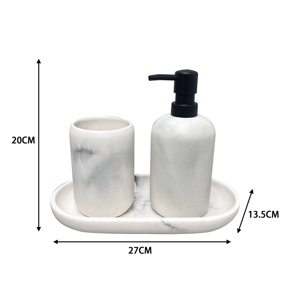 Baño de resina de cuatro piezas set de lavado set de botella de desinfectante de manos inodoro soporte de cepillo de inodoro de inodoro de hotel suministros de almacenamiento de baño