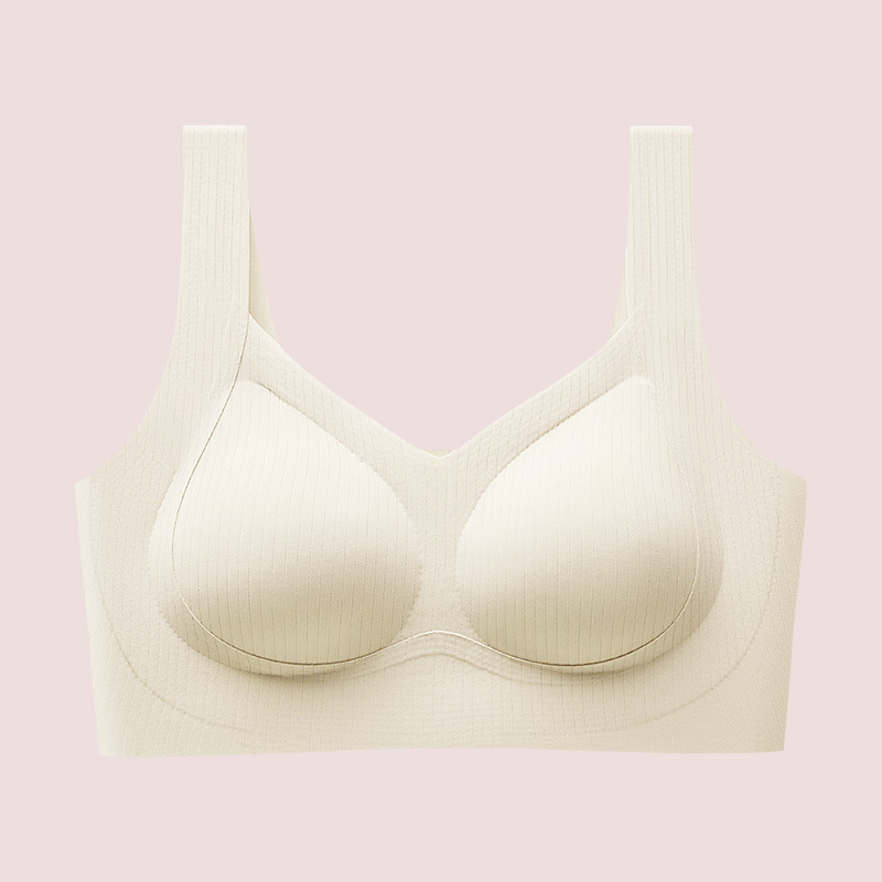 Reunir la hermosa espalda, sujetador estilo chaleco de gran tamaño, copa fija, pechos, pechos grandes, sujetador para dormir sin costuras, mujeres