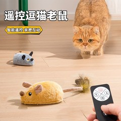 猫玩具亚马逊跨境仿真电动老鼠智能逗猫无线遥控老鼠猫咪自嗨玩具