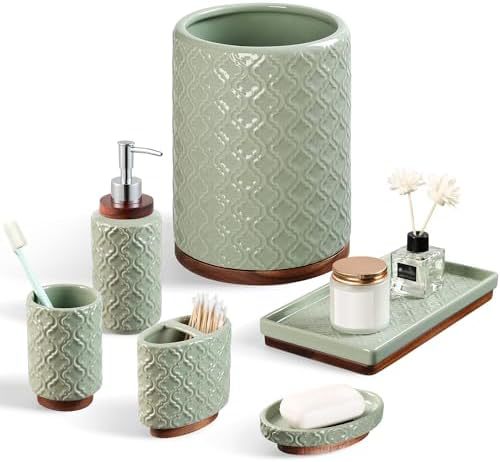 Juego de Accesorios de Baño Set de 4 Piezas de Cerámica, Decorativo, para Baño image 17
