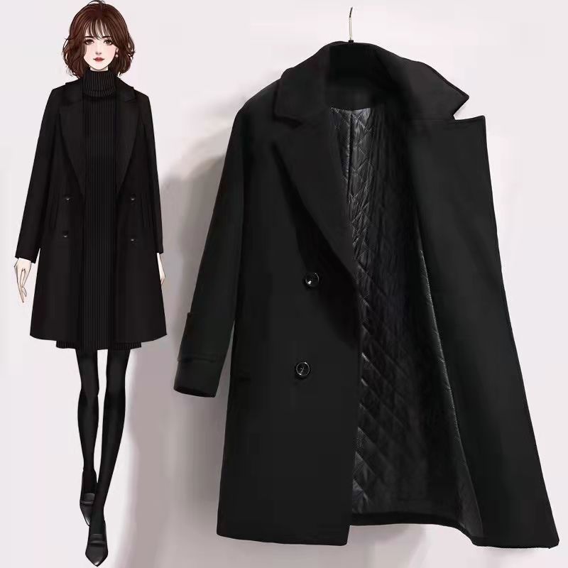 Hepburn Style Woolen Outwear Women's Korean Style Mid-Length 2025 Autumn and Winter Small Woolen Outwear