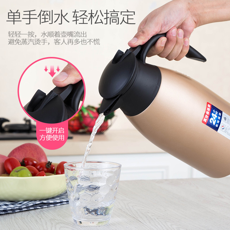 Teapot stainless steel, thermos, capacious coffee pot for living room, stainless steel AISI 304