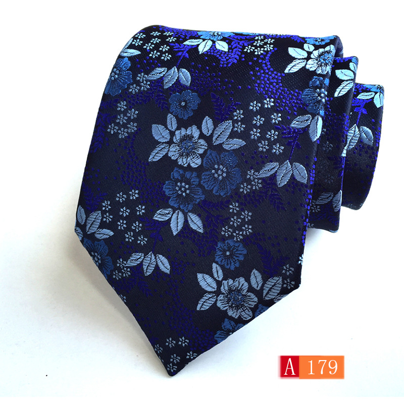 FUENTE fabricante poliéster jacquard material de los hombres corbata flor grande oreja moda corbata de moda en stock al por mayor