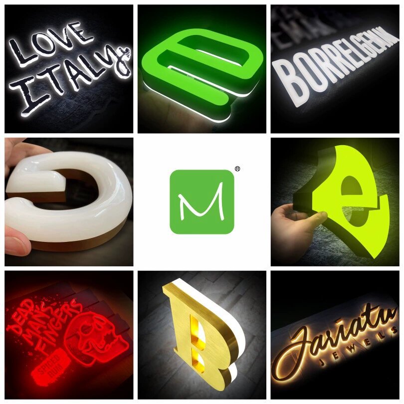 货架展示柜展示架门头招牌led发光字灯箱软装展示道