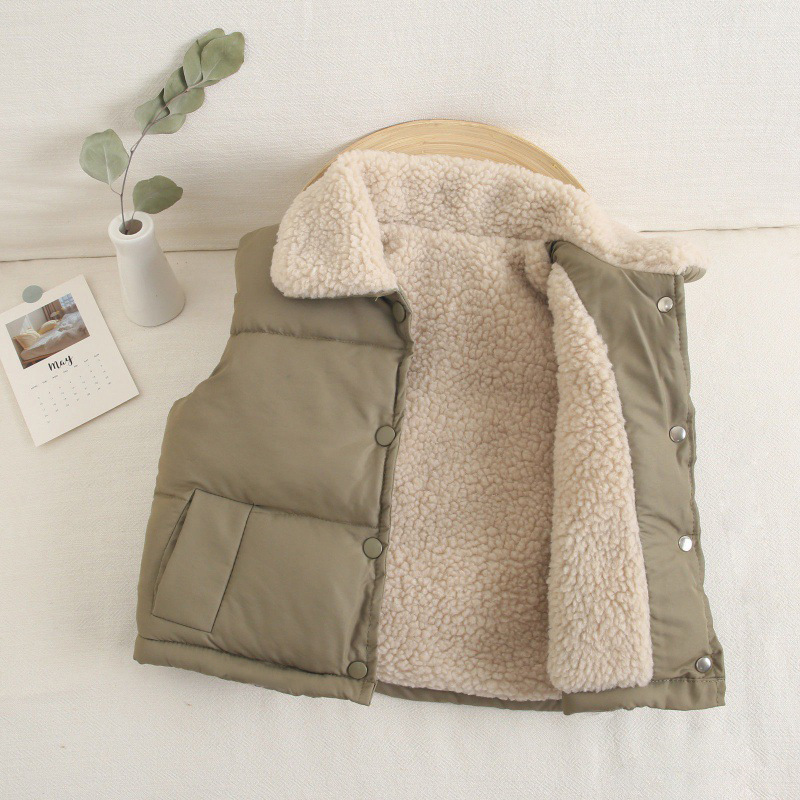 Demi-season children's warm velvet vest for men and women girl's