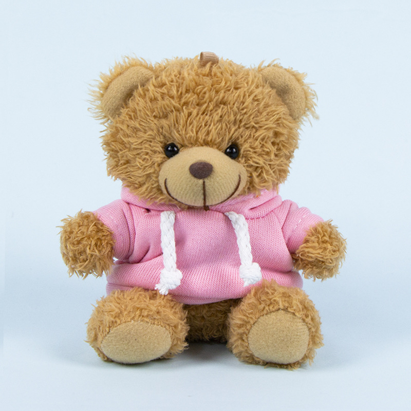 Lindo osito llavero colgante regalo creativo muñecas de peluche vestidas osito de peluche colgante de mochilas escolares para parejas