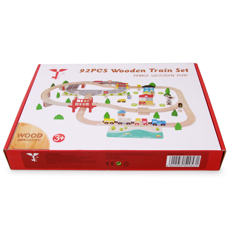 Bloques de construcción educativos de juguetes de trenes para niños de 4 a 6 años, juego de vías de tren para niños y niñas, venta al por mayor transfronteriza.