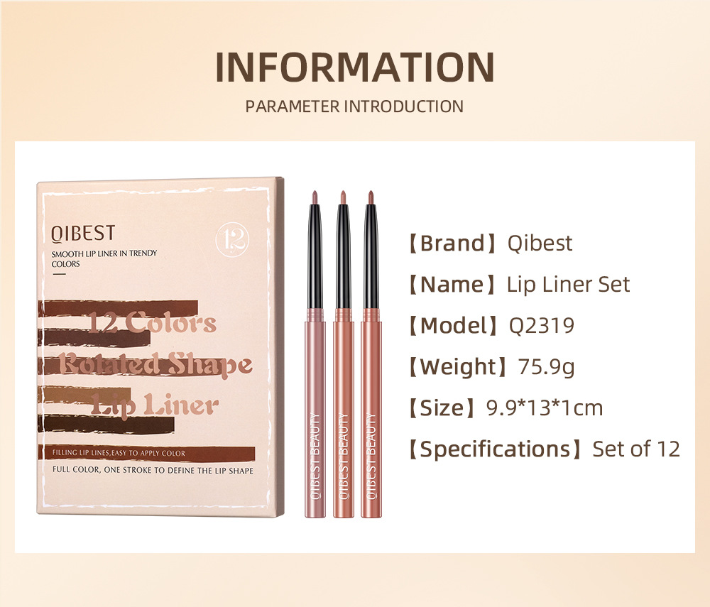 12pcs Matte Waterproof Long Lasting Lipliner Pencil