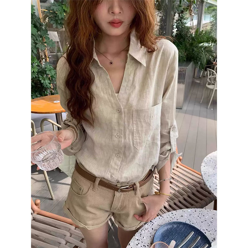 French Retro Design Long-Sleeve Shirt for Women, 2026 Spring New Style, Loose Fit, Elegant Old Money Style Tops Wholesale French Retro Design Long-Sleeve Shirt for Women, 2026 Spring New Style, Loose Fit, Elegant Old Money Style Tops Wholesale