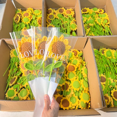 成品创意编织手工针织向日葵毛线花束diy教师节礼物送生日太阳花