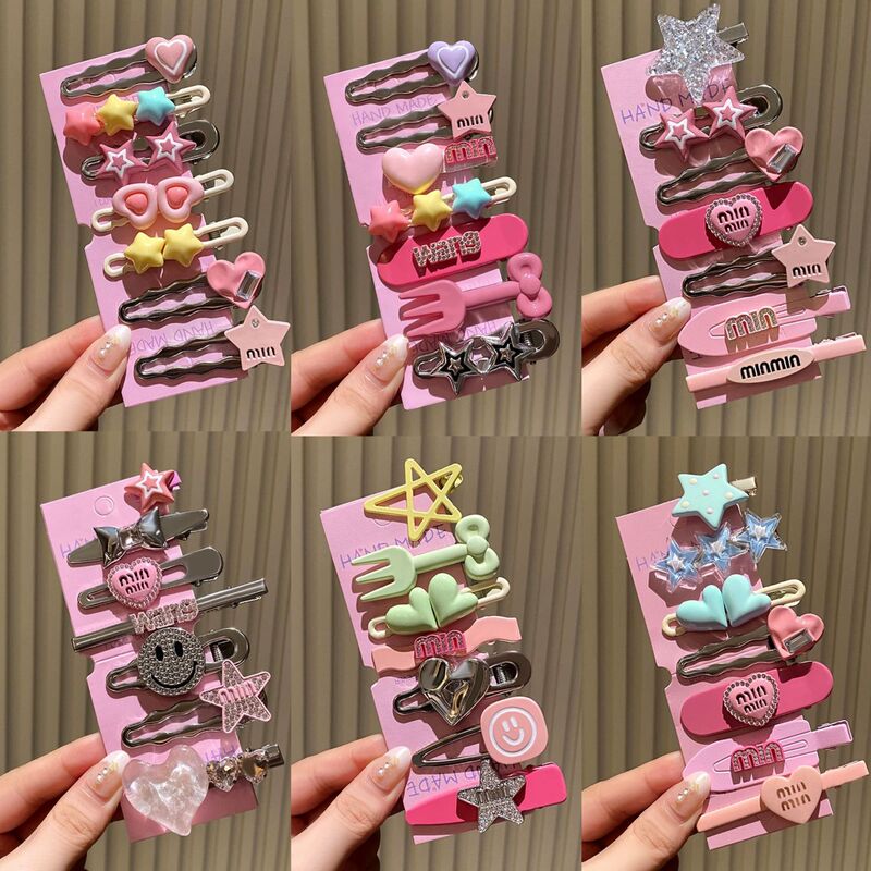 Wholesale Sweet and Cool Spicy Girl Style Hair Clips Dopamine Maillard Series Hair Accessories Sweet Bangs Hairpins Ins Style