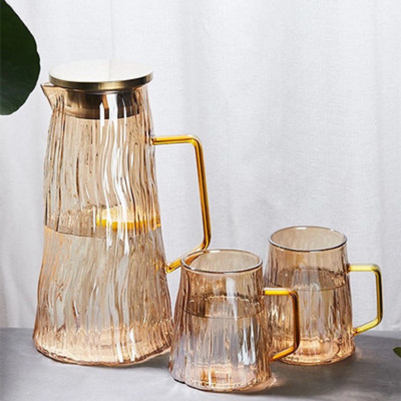 Nuevo traje de alta borosilicato glaciar botella de agua fría traje grueso vidrio gran capacidad olla creativa resistente al calor botella de agua fría