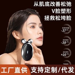 越境電動美容器 ダブルローラー フェイシャルリフティング導入器 家庭用ワイヤレスミニ充電式マッサージ器