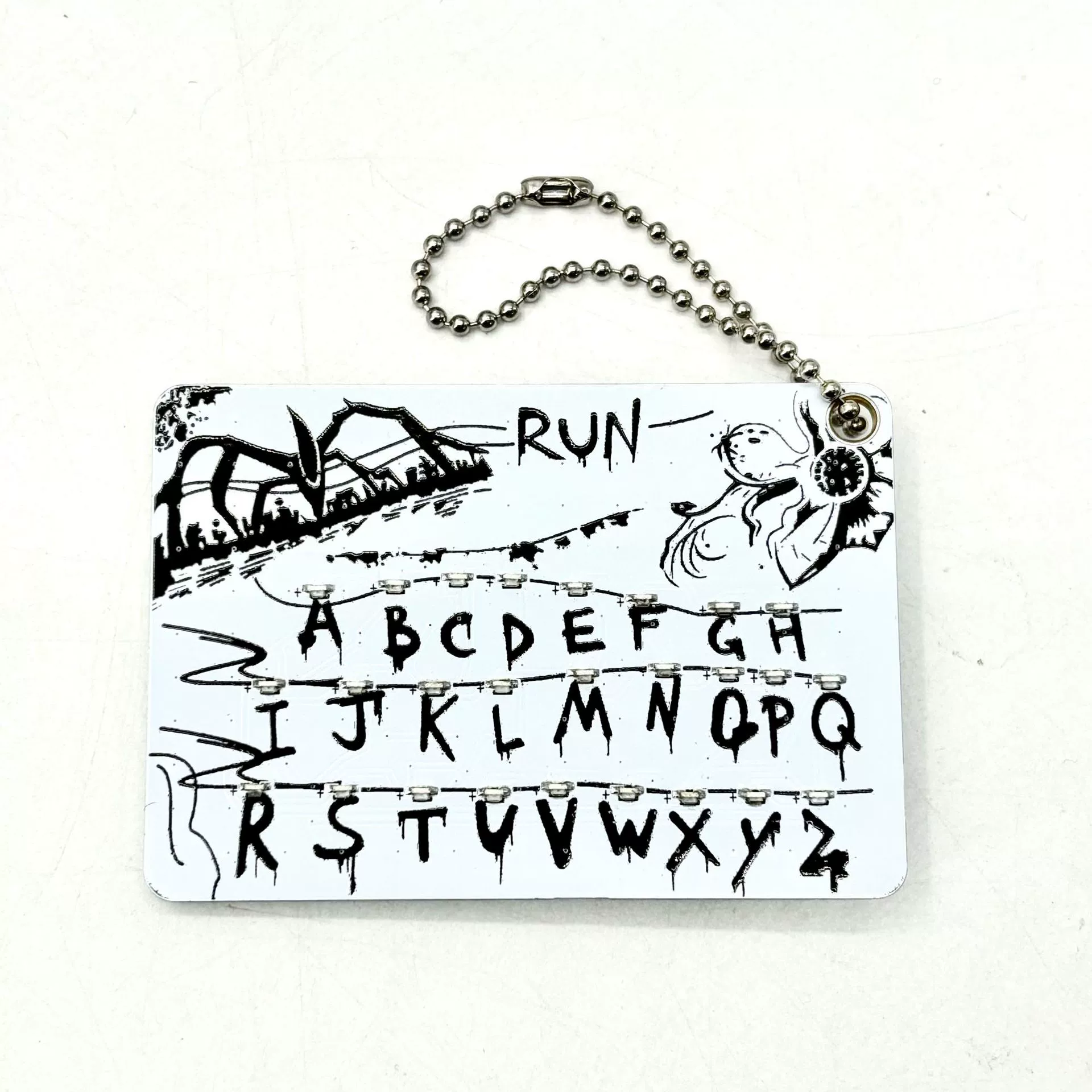 Luminous Pendant (Stranger Things) LED Alphabet Light Card Keychain, Multicolor LEDs