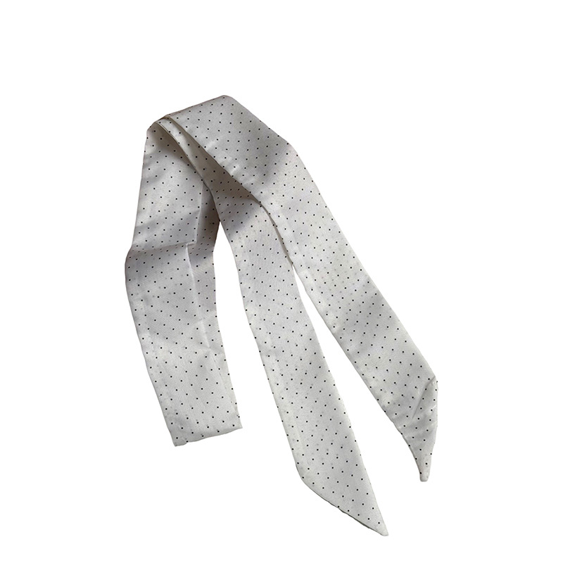 Bufanda de seda larga francesa de lunares, sensación de alta calidad, bufanda decorativa de primavera y verano, bolsa de cintura, cinta para el cabello, cinta para el cabello, cinta para el cabello