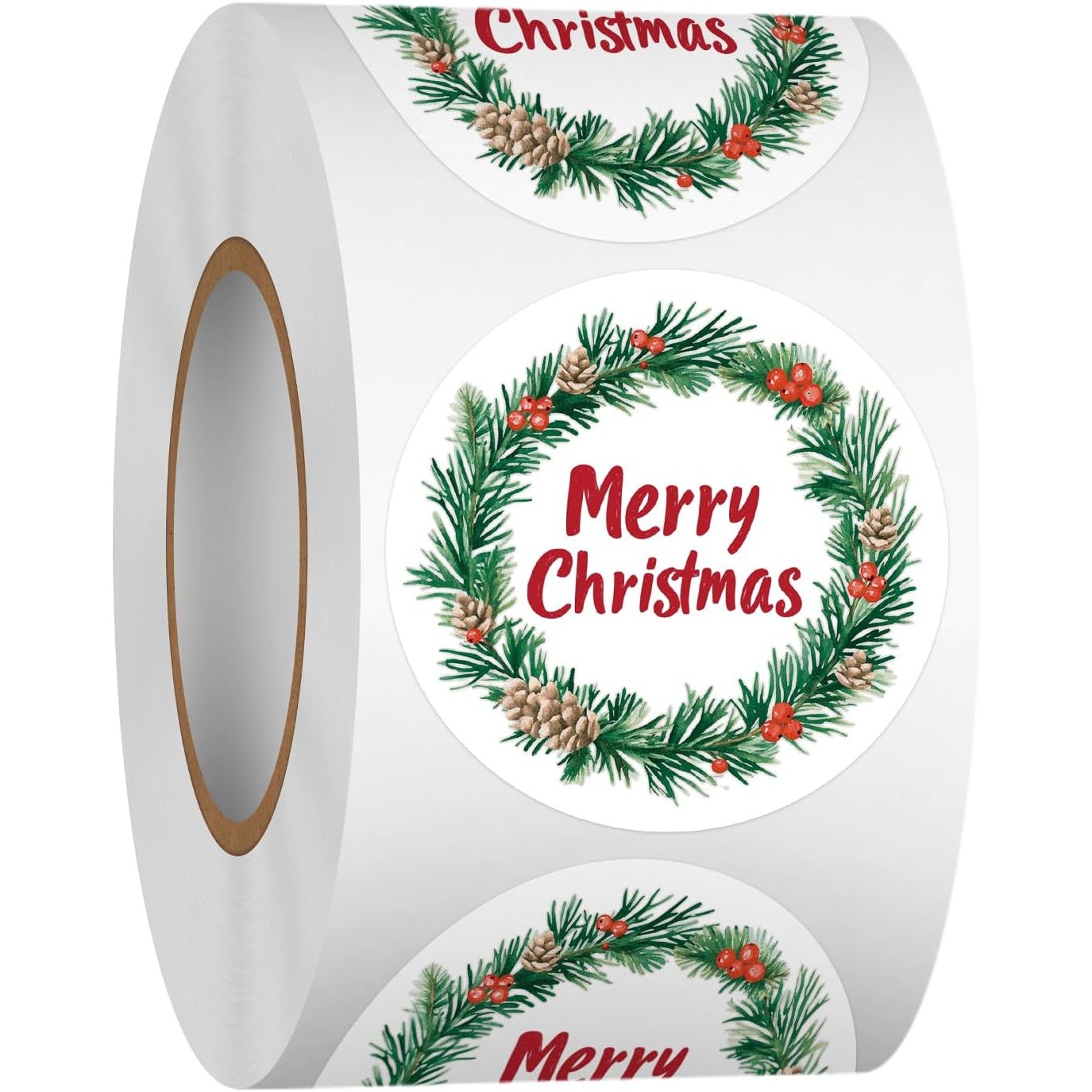 圣诞松果贺卡贴纸防水节日包装圣诞主题装饰