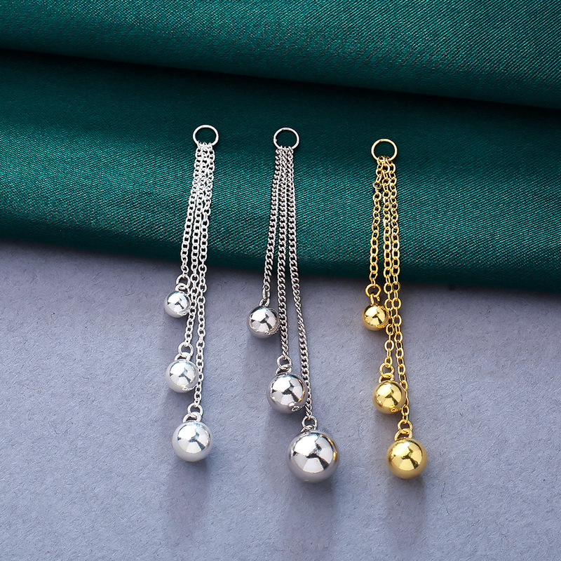 S925 Sterling Silver Gold-Plated Cross Chain O-Shaped Chain Ball Tassel Pendant DIY Pearl Sweater Chain Clavicle Chain S925 Sterling Silver Gold-Plated Cross Chain O-Shaped Chain Ball Tassel Pendant DIY Pearl Sweater Chain Clavicle Chain