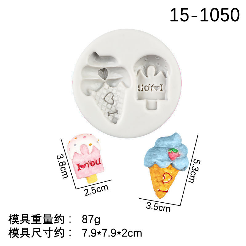 Fondant postre cono helado molde de silicona fondant pastel bricolaje chocolate arcilla molde de silicona en stock