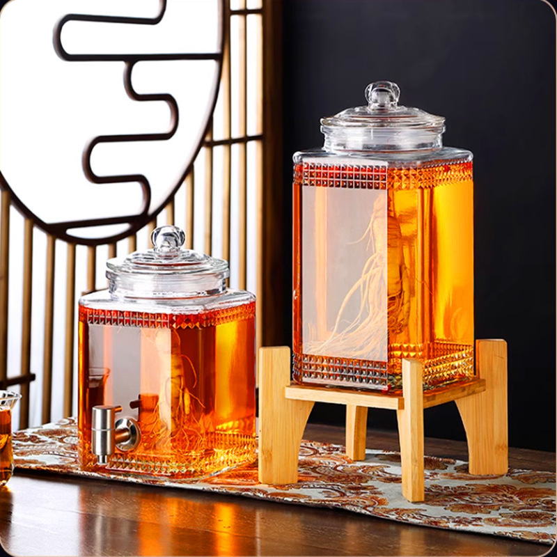 玻璃泡酒瓶带龙头人参专用酒瓶酒坛家用泡酒桶密封加厚泡酒罐|undefined