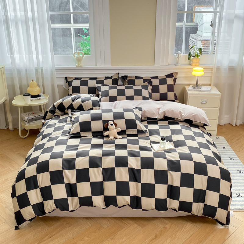 Cross-border explosions skin-friendly aloe vera cotton reactive printing four-piece bed sheet quilt cover foreign trade e-commerce wholesale