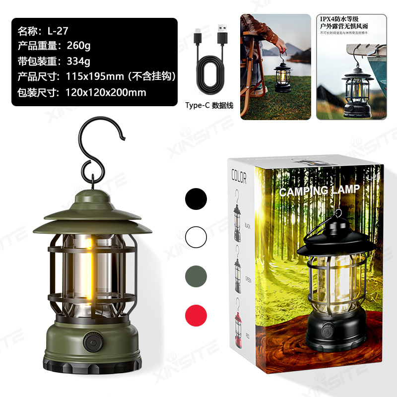 XINSITE xinster solar linterna recargable lámpara de camping al aire libre portátil lámpara de camping fábrica en stock generación