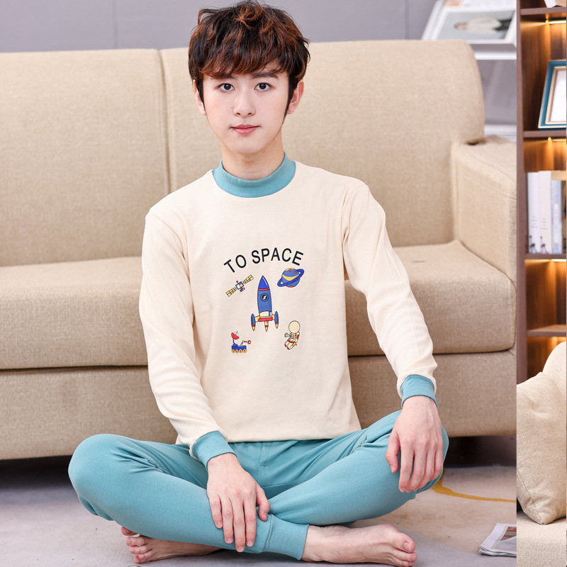 Ropa de otoño para niños pantalones largos traje Algodón Suéter para niños pantalones de algodón ropa interior cálida para niñas Cubierta de suéter de algodón para niños medianos y grandes