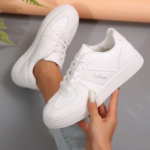 Fashion Flat Sneakers Women's Spring 2024 New Ins Trendy Internet Celebrity Students All-Match Casual Sports White Shoes