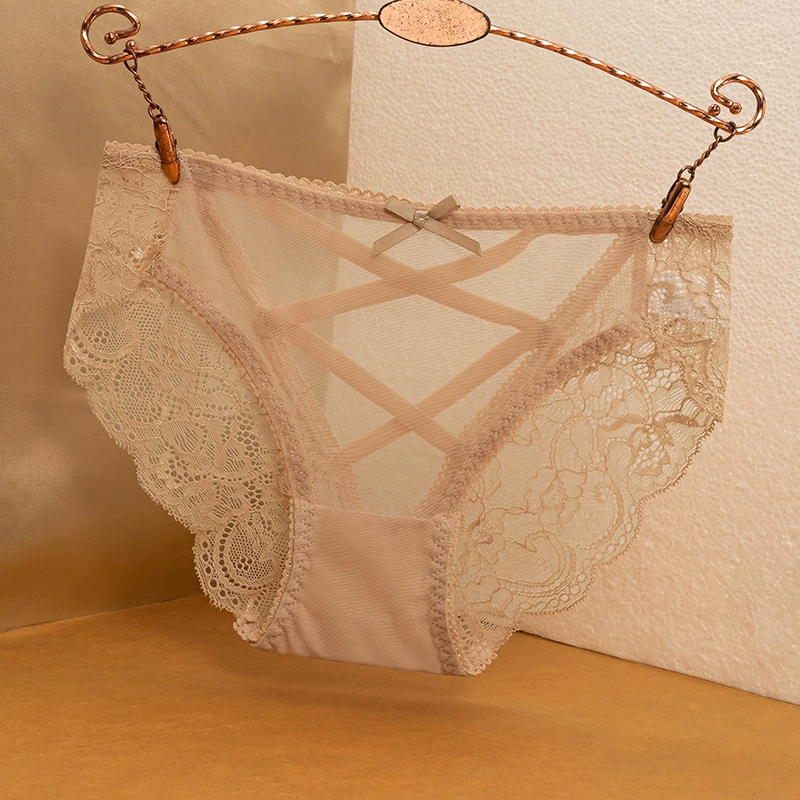 Стрейни lace сексуальные тонкие брюки с бантом, хлопковое нижнее белье, брюки, умеренная талия