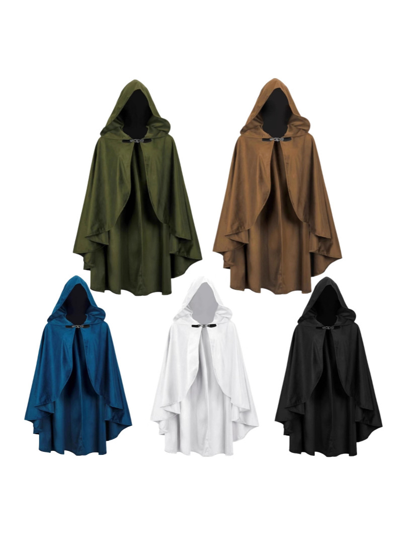 Amazon nueva ropa renacentista con capuz para adultos Halloween medieval chaleón de peluche