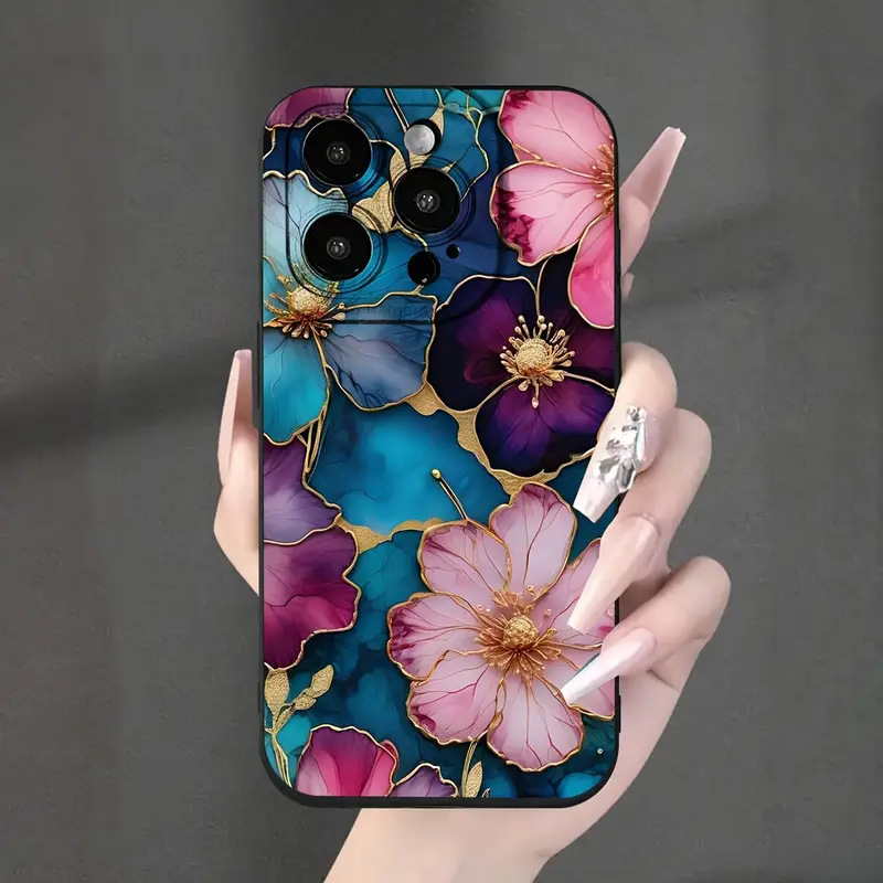 亚马逊爆款iPhone17promax手机壳新款15pro花朵16E苹果14保护套13