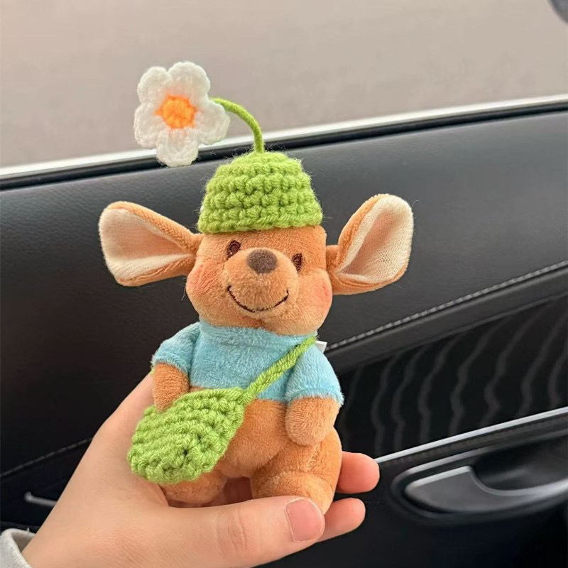 Recuerdos Chef Xiaodou Kangaroo De pie Muñeca de felpa Colgante Muñeca linda Regalo para niña Llavero de coche