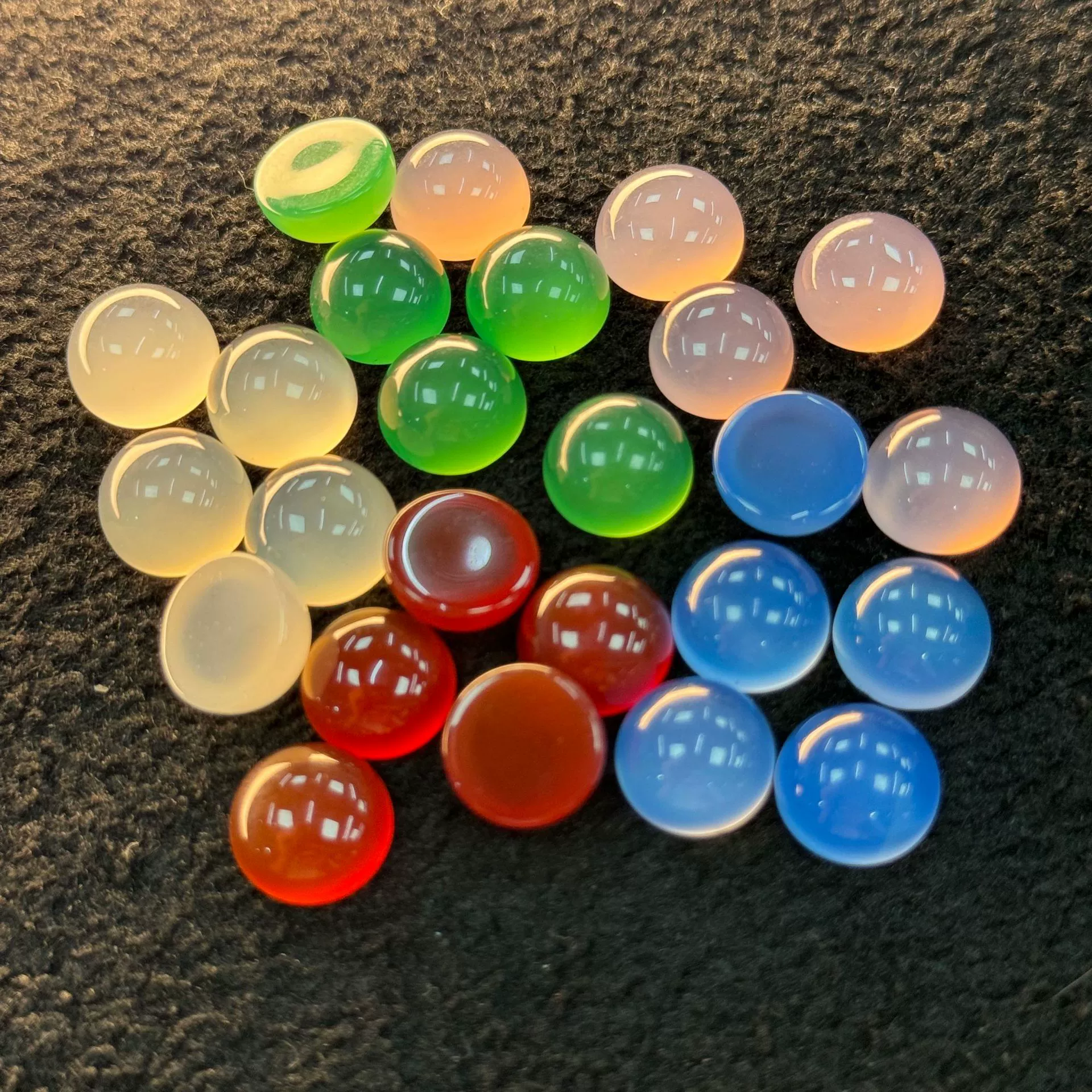 3-20 мм натуральный агат с поверхностью кольца полукруглая сумка бусы круглые плоские донные полуфабрикаты халцедон DIY инкрустированный драгоценный камень