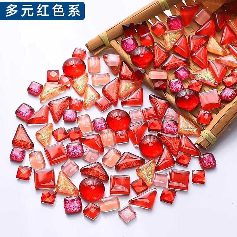 200克diy多元闪粉马赛克集合水晶自由石玻璃儿童手工材料颗粒|undefined