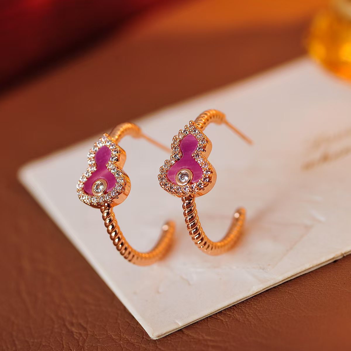 Liu Shishi's Same Style Earrings, Circle Gourd Earrings, Niche Design, High-End Wholesale Delivery