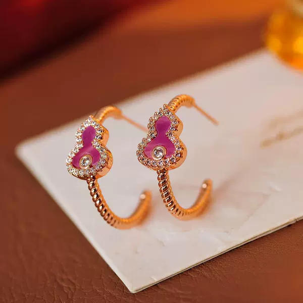 Liu Shishi's Same Style Earrings, Circle Gourd Earrings, Niche Design, High-End Wholesale Delivery