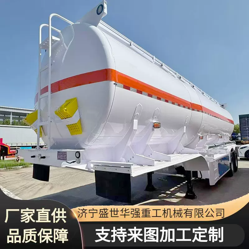 非洲油罐半挂车碳钢汽柴油运输车2轴单点悬架危险品液罐半挂车
