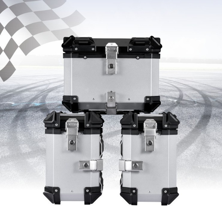 Hot-Selling 28L35L Large-Capacity Corner-Protected Aluminum Alloy Side Box, Universal Waterproof and Anti-Collision Travel Motorcycle Tail Box