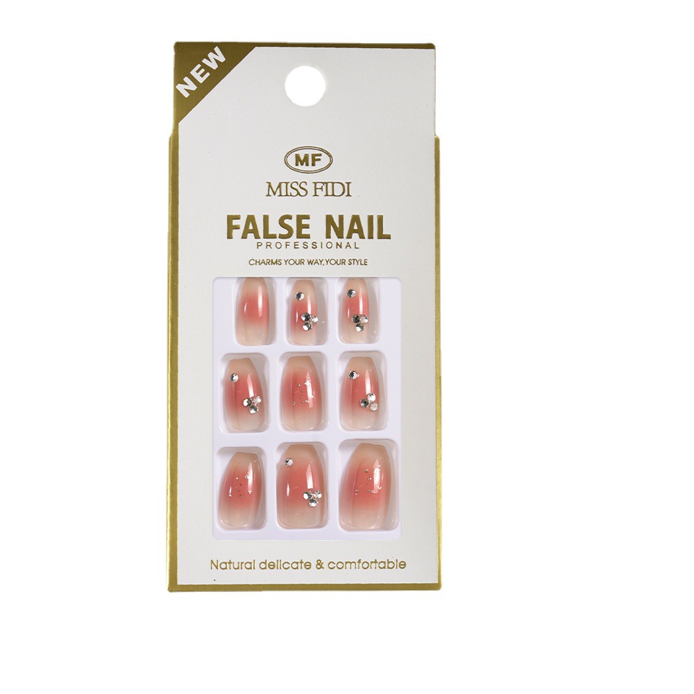 Uña europea y americana usable parche de uñas blush parche de uñas falsas aurora usar caja de uñas gelatina