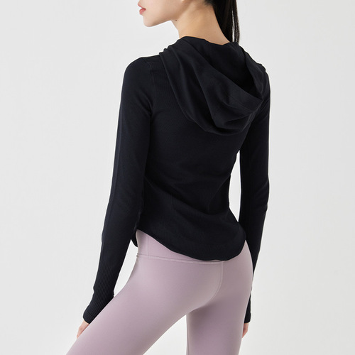 Long hoodie bottoming shirt women's long-sleeved top yoga casual sports fitness t-shirt yoga clothing quick-drying suit