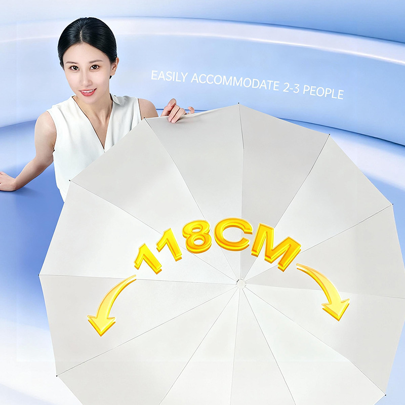 Paraguas plegable totalmente automático de 24 varillas reforzadas, con revestimiento negro impermeable, paraguas automático, paraguas promocional, paraguas con logotipo al por mayor