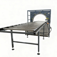 全自动水平缠绕打包机管材铝型材输送包膜流水线直线型打包缠绕机