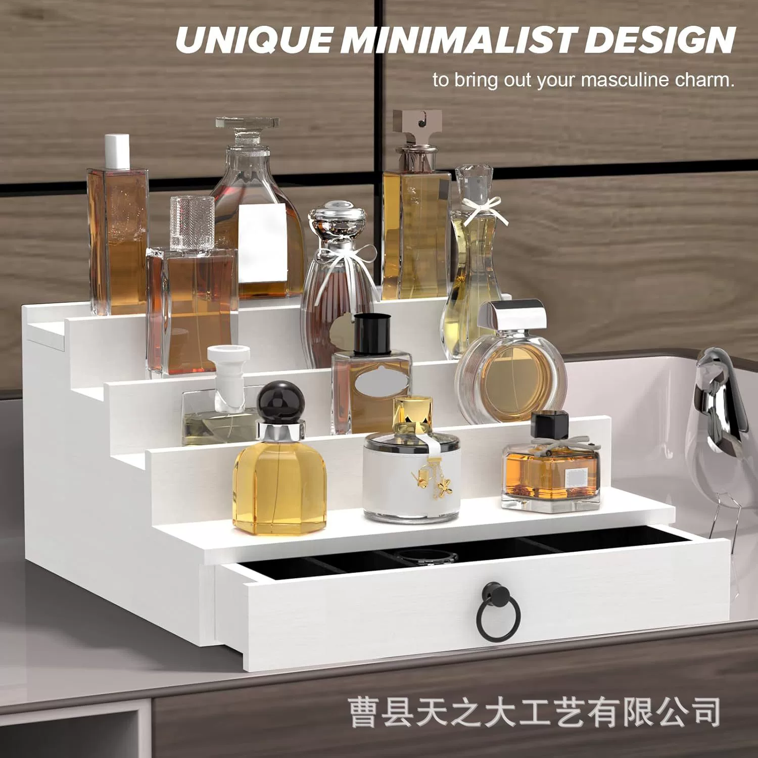 Деревянная полка для хранения духов, настольная многослойная полка для хранения косметики, мужская полка для часов, витрина для духов, стойка для ювелирных изделий