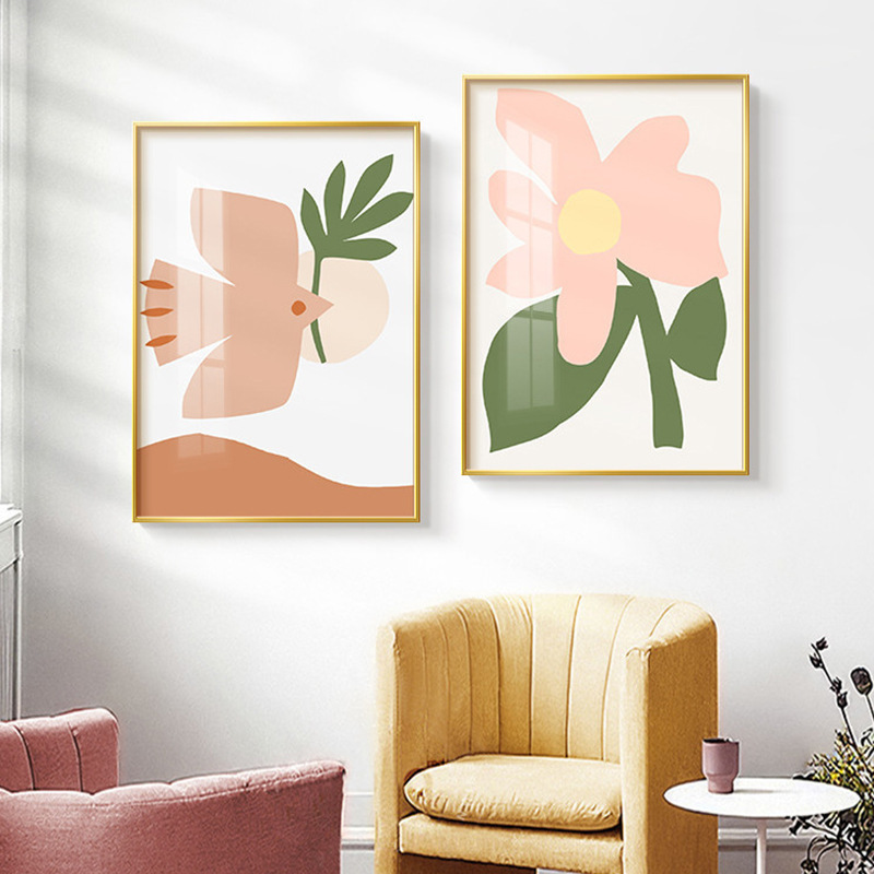 Salón de estar decoración fuente fábrica mayorista pintura de fondo decoración de pared porche mural cabeza de cama curar pintura colgante abstracta