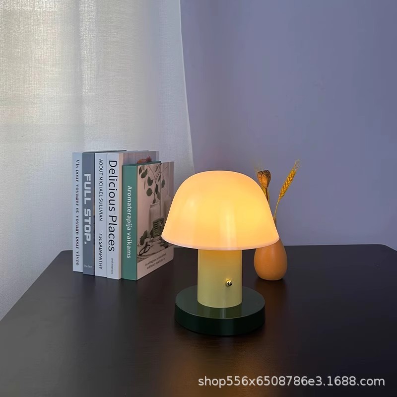 Lámpara de mesa/camping cFx Danish Setago con forma de hongo, luz ambiental nocturna recargable táctil regulable para estudio image 5