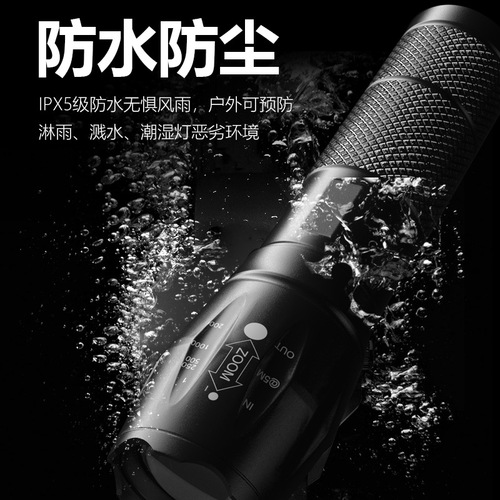 Cross-border aluminum alloy A300 bright flashlight T6 lamp bead telescopic zoom Amazon mini flashlight