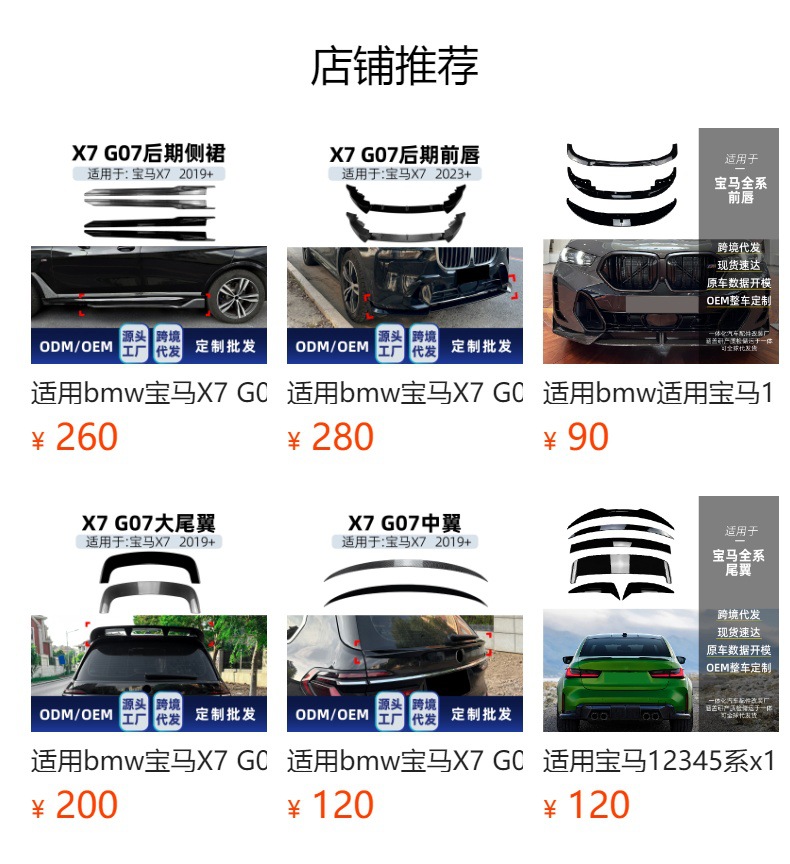 Suitable for BMW X7 G07 M Sport 2019+ rear lip spoiler corner trim cross-border modification parts